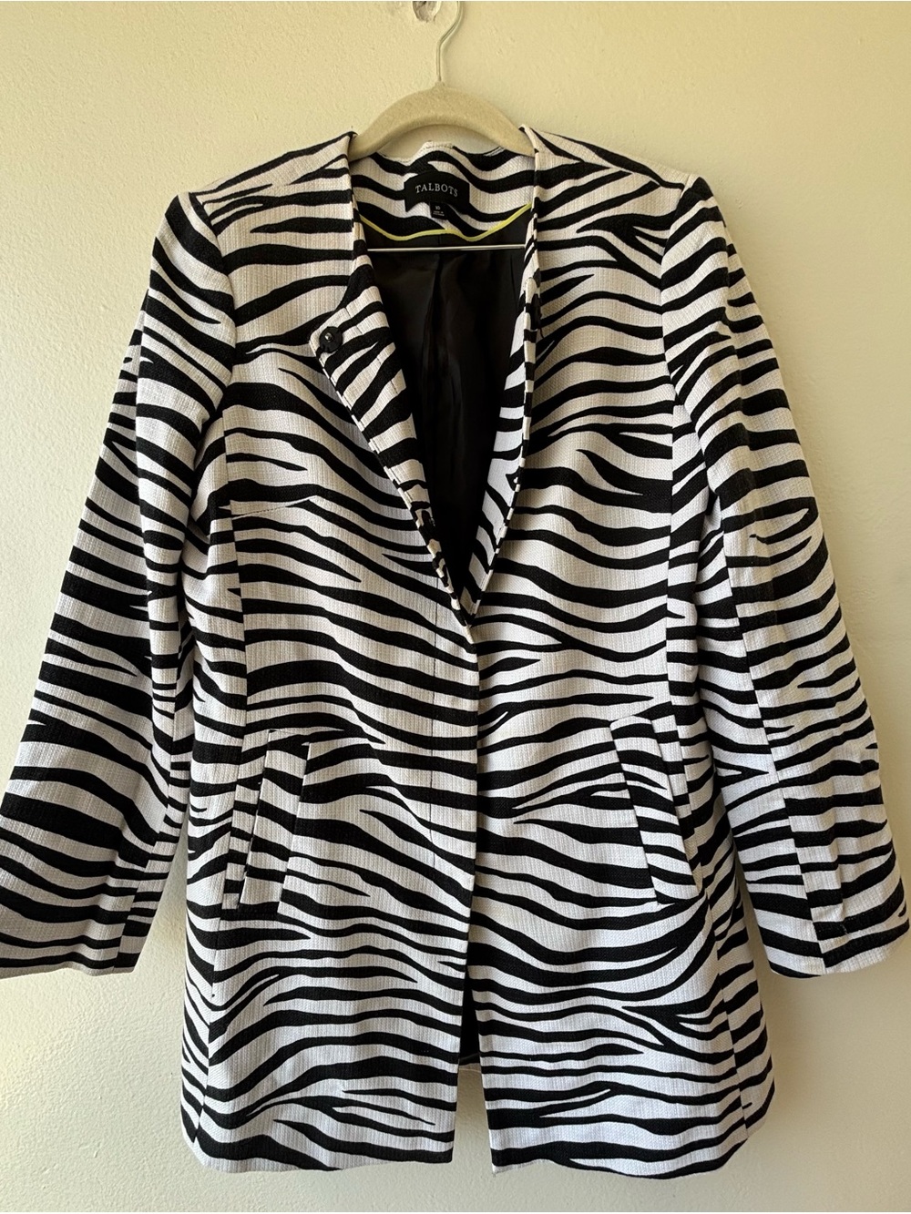 Talbots Black and White Zebra-Print Blazer